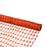 Mesh, plastic safety fencing in orange for marking jobsite parameters and more
