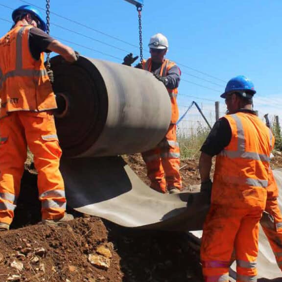 Installation of concrete canvas, an innovative solution from Ferguson Waterworks