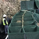 Gabion replacement for slope stabilization and scour protection
