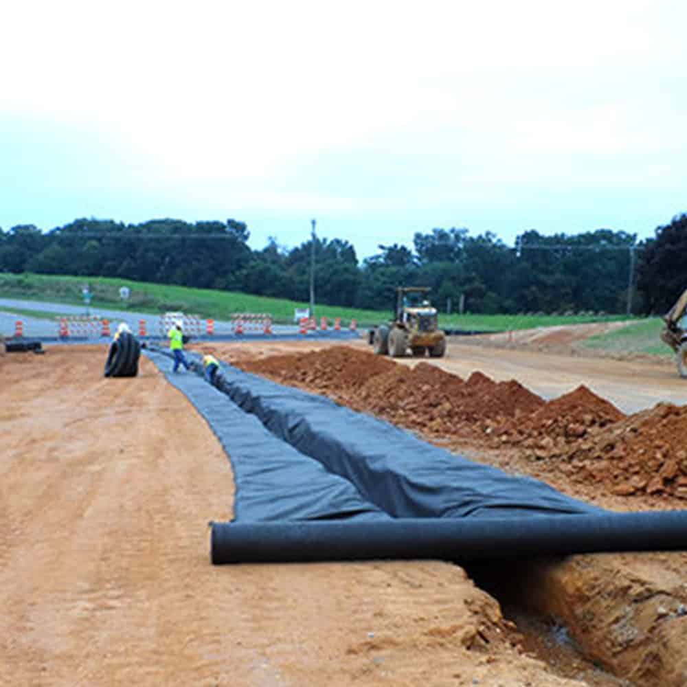 Using nonwoven geotextile to prevent soil from eroding through drainage passage