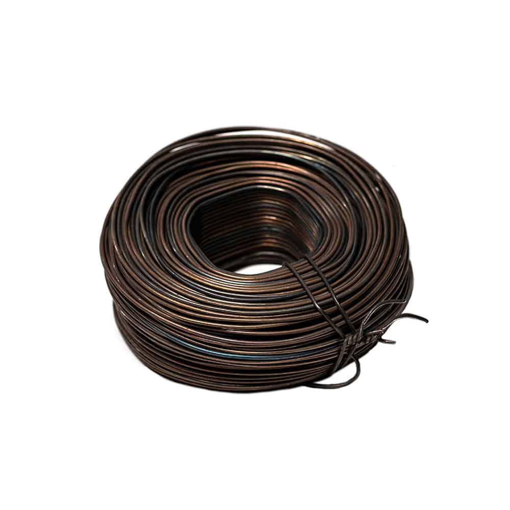 A roll of metal tie wire for rebar or chain link fencing