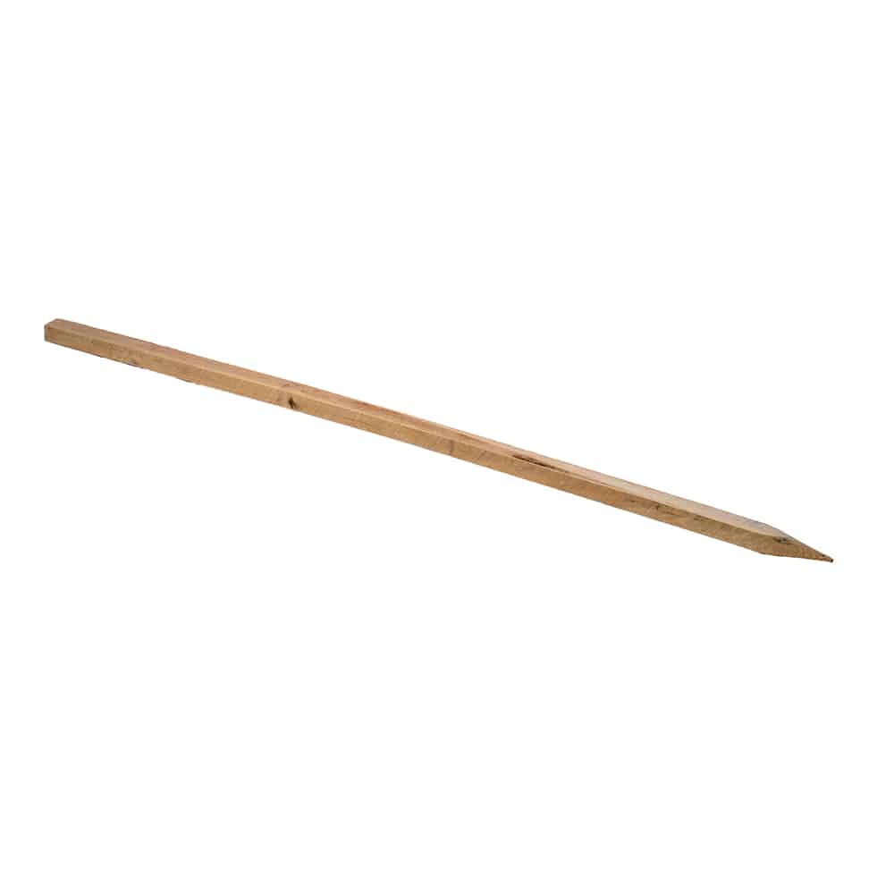 Wood stake with cheseled end