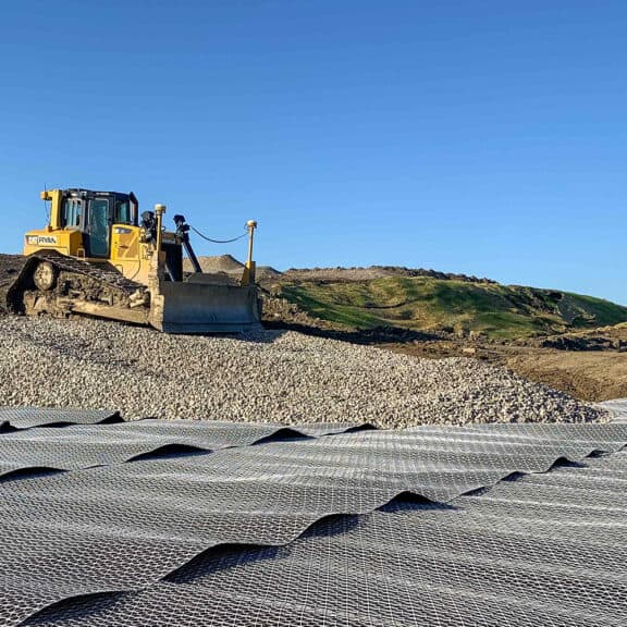 Using Tensar InterAx Geogrids in heavily-trafficked area to enhance durability and safety