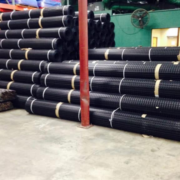Vast product selection of high-strength geotextiles such as biaxial geogrids