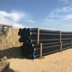 Large pallet delivery of N-12 Dual Wall Pipe from Ferguson Waterworks
