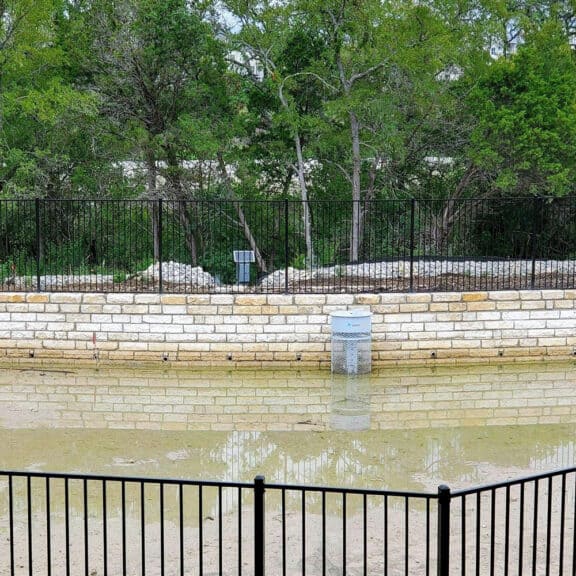 Multiple pieces of equipment that help monitor and control stormwater.