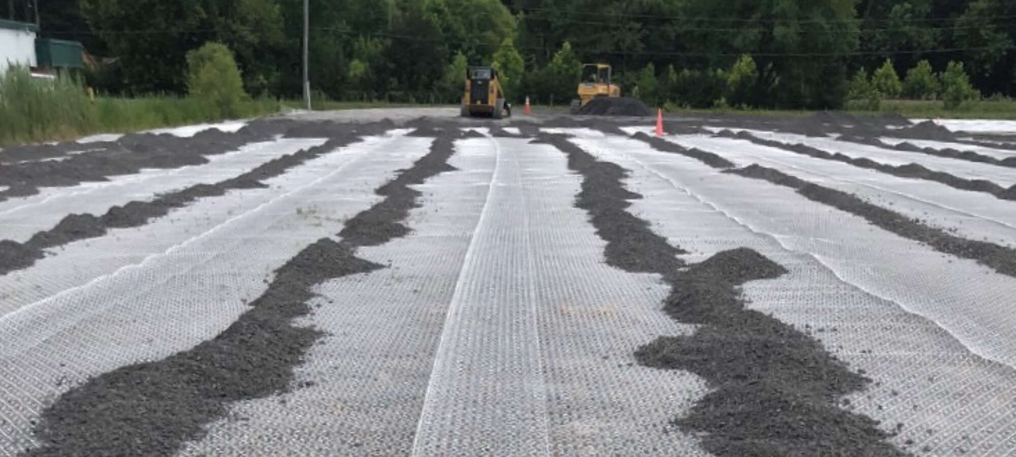 InterAx Geogrid installed at a container yard for subgrade stabilization.